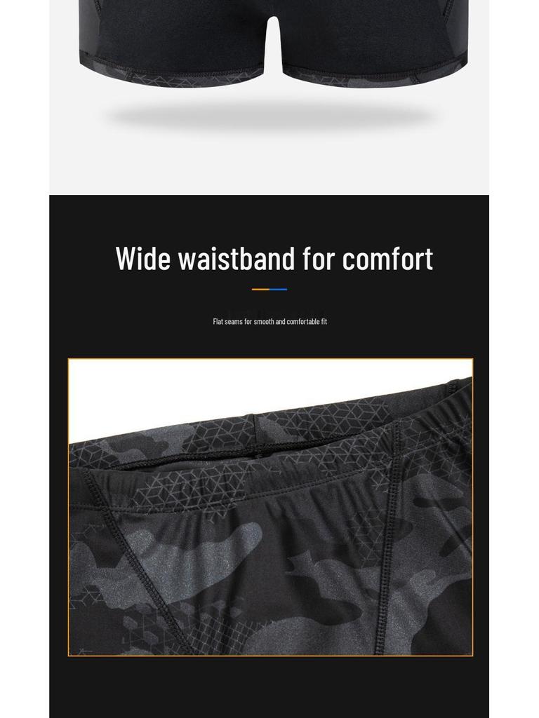 Men's Quick-Drying Camouflage Swim Trunks and Cap, Soft and Comfortable, Plus Size Available