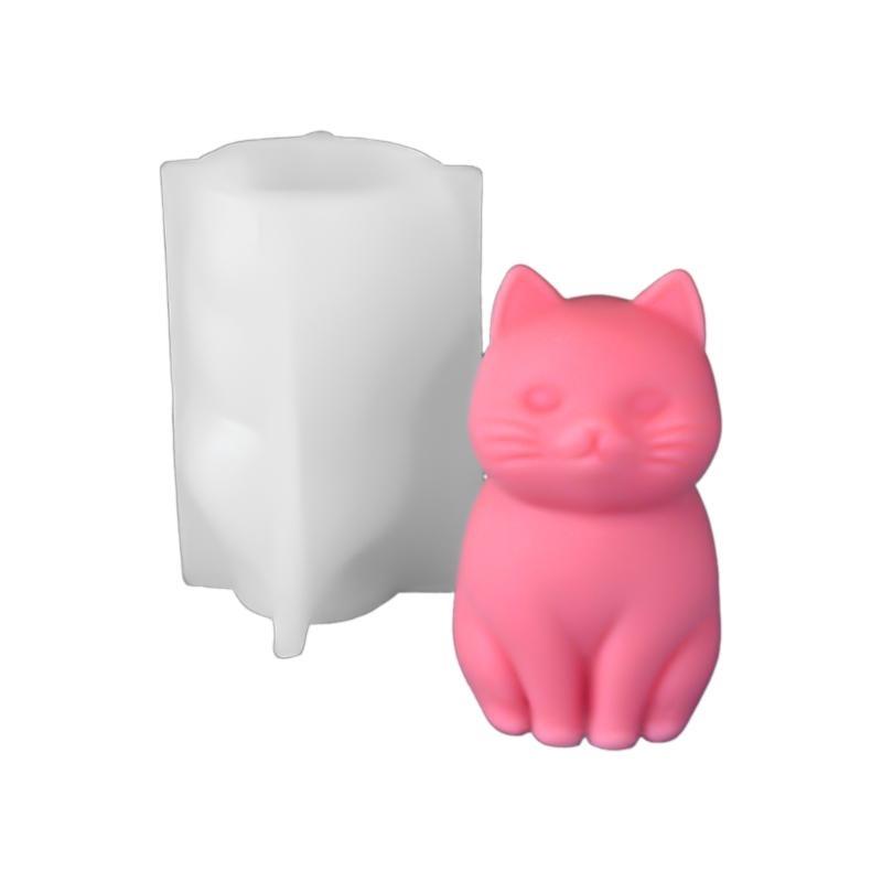 J0MC Cats Shaped Molds for Candle Soap Office Desk Decorations, Cats Shaped Silicones Molds
