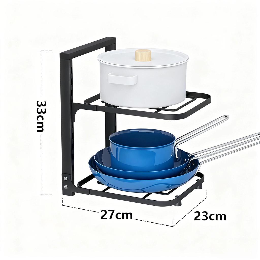 Topfregal, mehrschichtiges Topflagerregal, Küche, Edelstahlregal, Waschbecken, Topf- und Pfannenlagerregal, mehrschichtige Haushaltsaufbewahrung, Küche, platzsparend