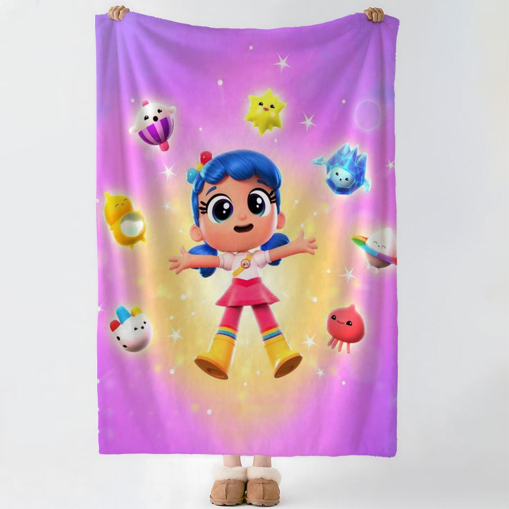 Popular True Rainbow Kingdom Throw Soft Coral Fleece Blanket 310gsm Fluffy Warm Throw for Sofa Bed Couch Bedroom Decor