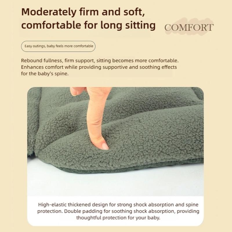 Reversible Baby Strollers Cushion Breathable Cotton Polyester Blend Ergonomic Support For Infant Carriage Accessories