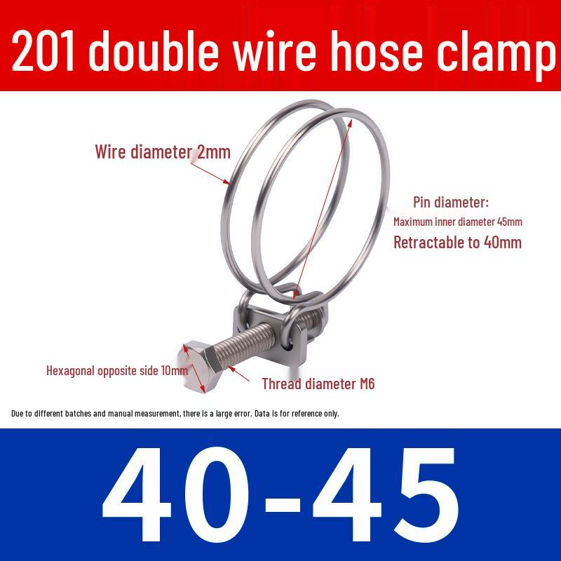 Doppeldraht-Schlauchschelle aus Edelstahl für Feuer-, Wasser-, Gasleitungen - Verdickt