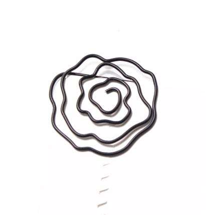12pcs White Rose Paper Clip Cartoon Paper Clip Paper Clip Shape Pin Special-shaped Paper Clip Black Rose