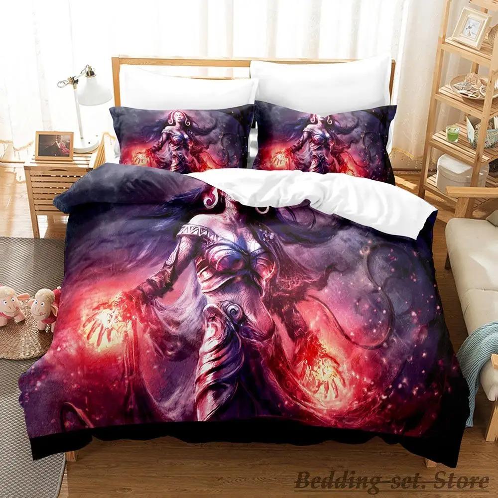 New M-Magic The Gathering Bedding Set Cartoon Anime Three-piece Set Adult Kid Bedroom Duvetcover Sets 3D Kawaii Twin Set