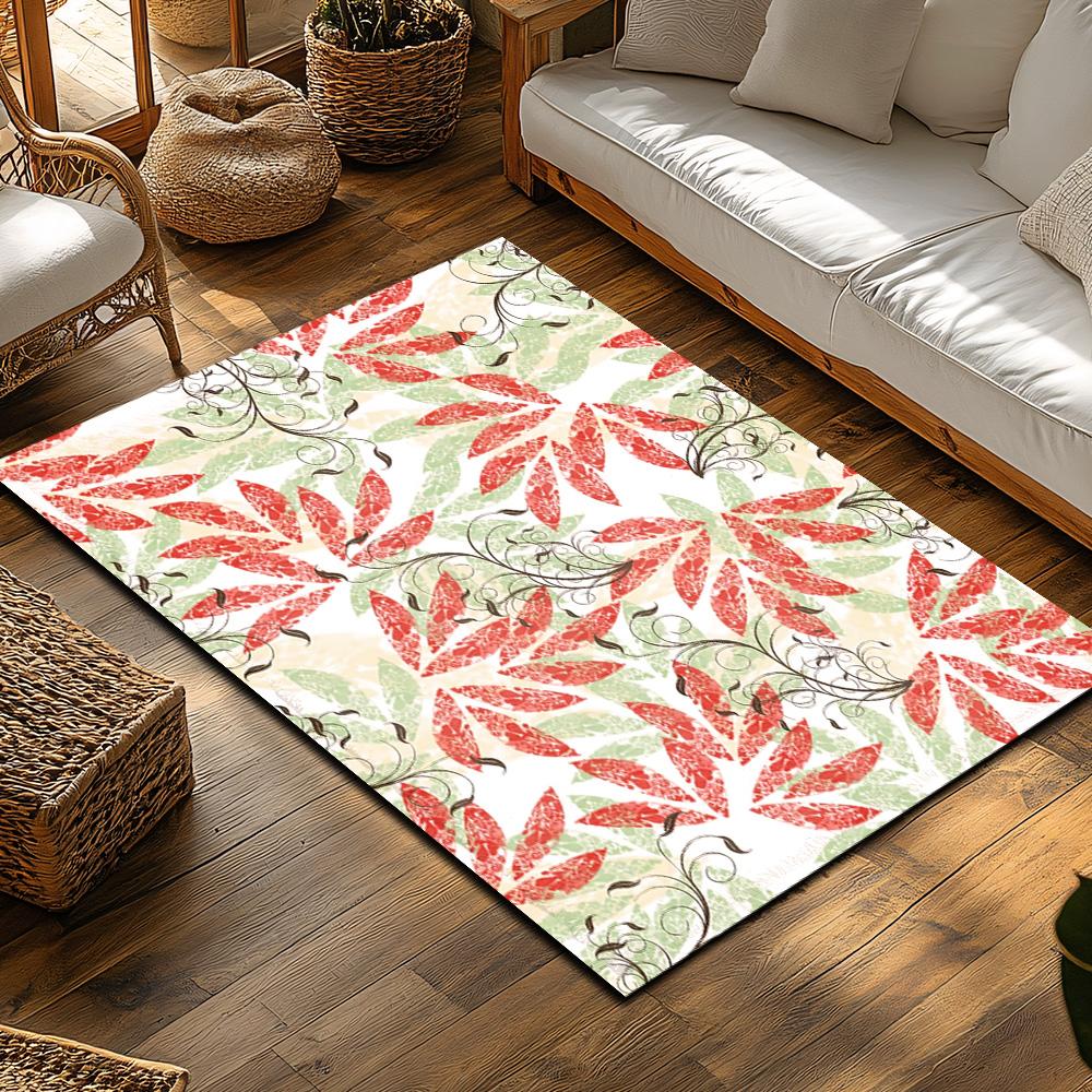 Elegant Floral Area Rug Vintage Persian Style Non Slip Doormat Home Decor Living Room Bedroom Floor Mat Cozy Carpet Design