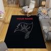 Custom Name,Tampa Bay Buccaneers Home Sofa Decoration for Living Room & Bedroom, Non‑Slip Play Flannel Floor Mat for Game Room