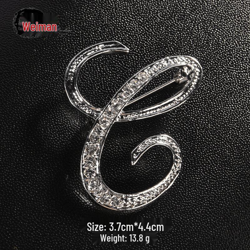 Men's Suit Jacket Brooch: Elegant English Letter Pin for a Stylish Touch