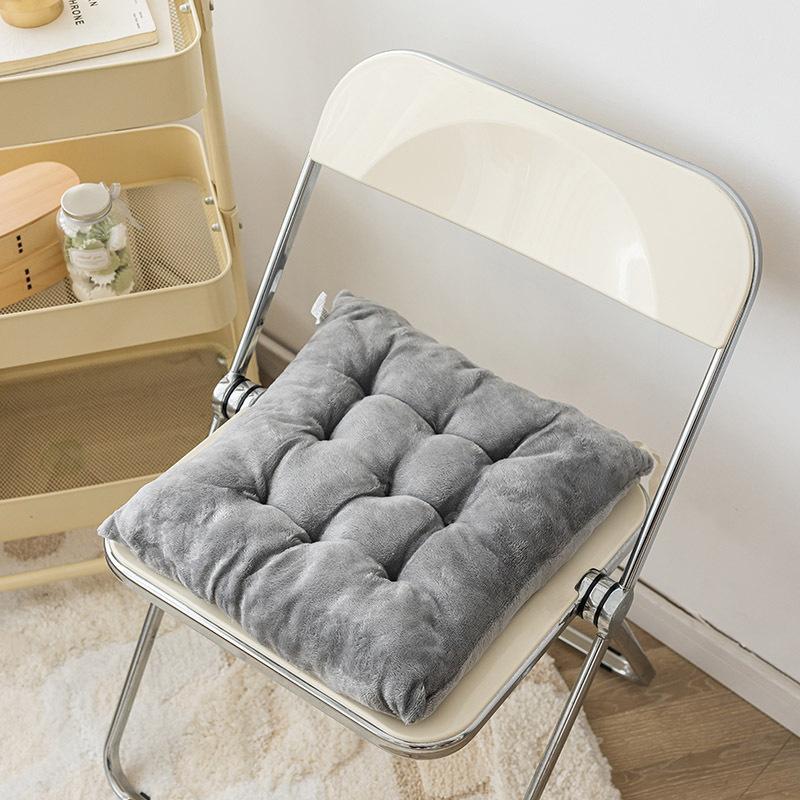 Soft Plush Square Seat Cushion Thick Padding Warm Cozy Texture For Office Chair Home Dining Study Bedroom