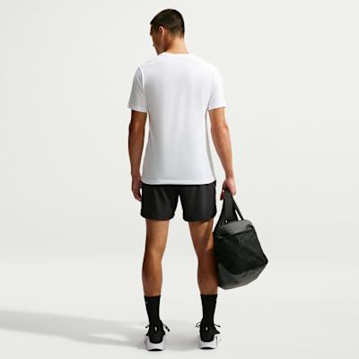 Nike Dri Fit Quick Dry T Shirts Men's White/Black Crew Neck Moderate