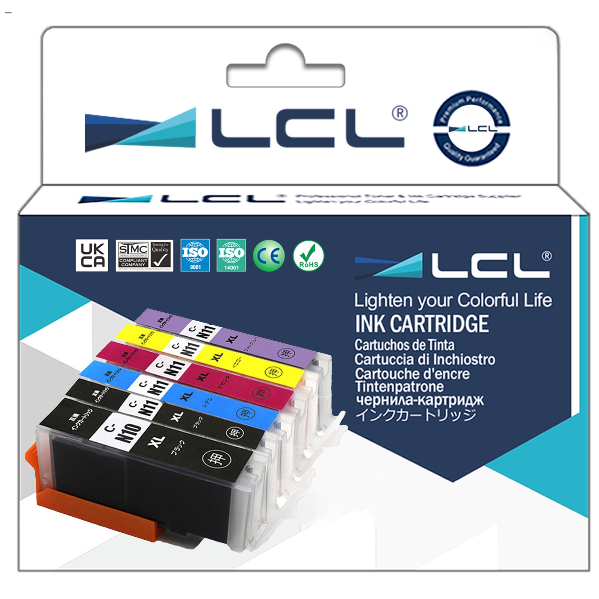 

LCL Compatible Ink Cartridges for Canon High Yield Compatible with PIXUS and XK90 Printers XKI-N10, XKI-N10XL, XKI-N10XLPGBK, XKI-N11, XKI-N11XL,