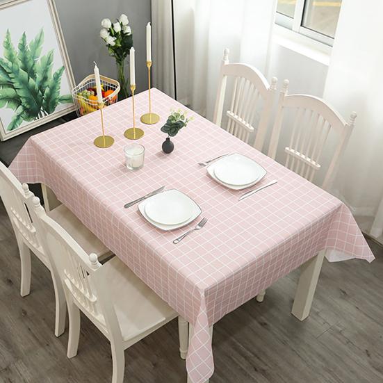 Rectangular Tablecloth, Plastic Plaid Tablecloth, Waterproof Stain-Resistant Table Cover for Dining Table Outdoor Picnic Camping