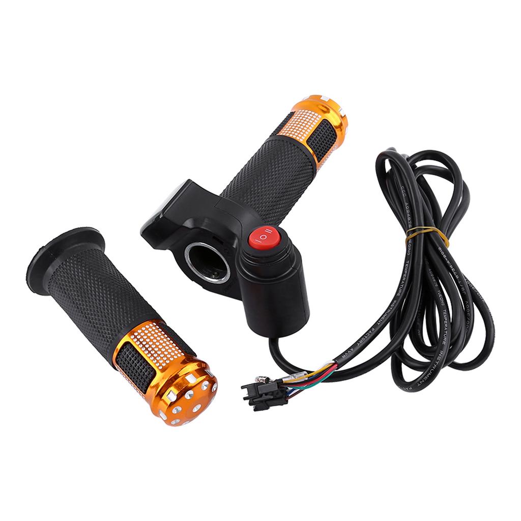   Throttle Grips 3 Speed With LED Display Screen Handle For Electric Bike (golden)