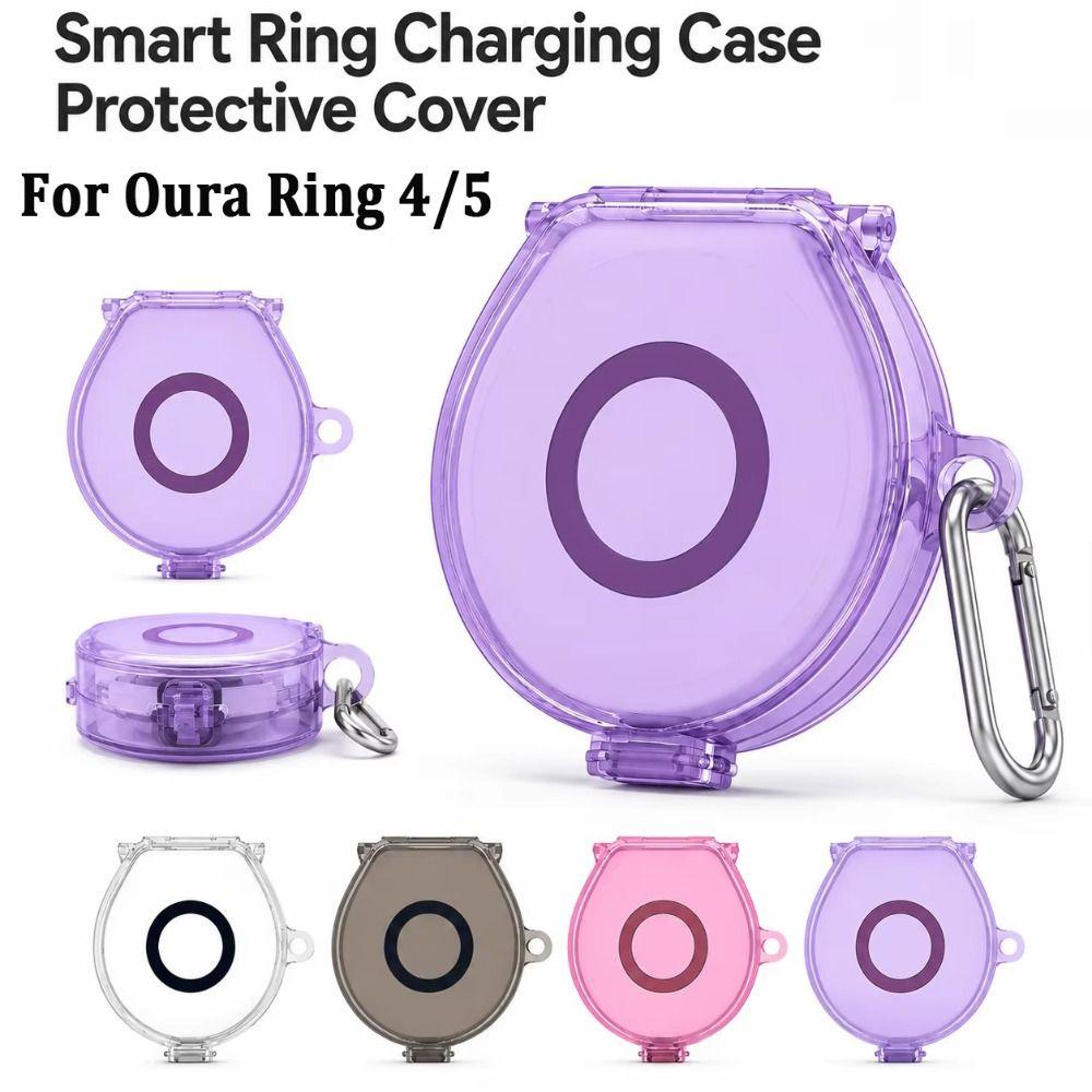 Flip Charger Protective Case TPU Charger Cover Charging Dock Storage Shell for Oura Ring 4/Ring 5
