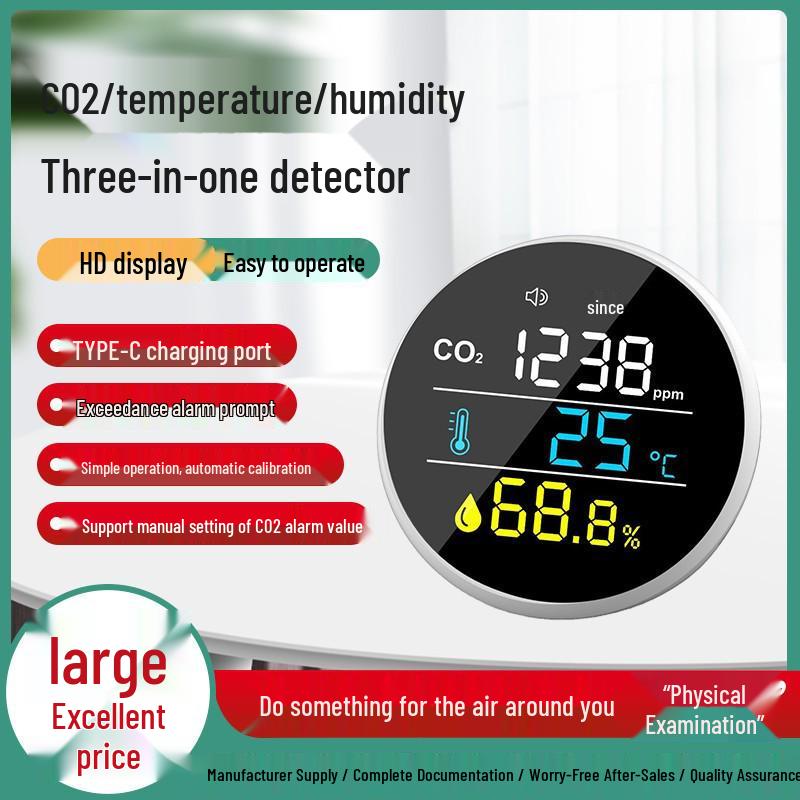 Advanced CO2 Sensor: Air Quality, Temperature & Humidity Meter (Foreign Trade Version)