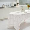 Modern Check Tablecloth for 6-Person Dining Table Washable Large Tablecloth for 6 Seater Table