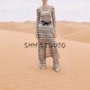 Metal Color Line Stripe Top 1131817 Casual Trousers 1131819 Long Dress 1131816
