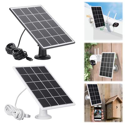 Panneau Solaire 3,3W Micro USB et Type-C Chargeur Solaire d'Extérieur Cellules Solaires Étanche IP65 pour Sonnette/Caméra de Sécurité Arlo/Ring/Eufy/Blink