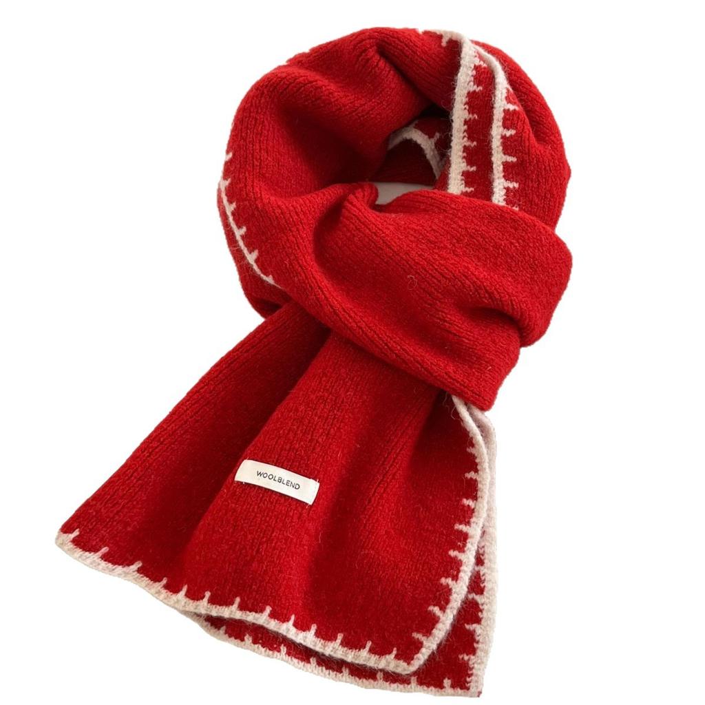 Manufacturer wholesale high-grade wool-containing small fragrant knitted scarf women's winter quality warm versatile couple scarf