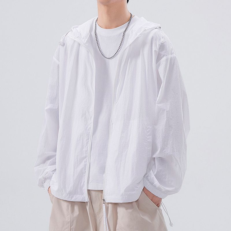 Men's  Modest Blue Cover Up Summer Lightweight Breathable Loose Fit Outdoor Office Appropriate Sun Protection