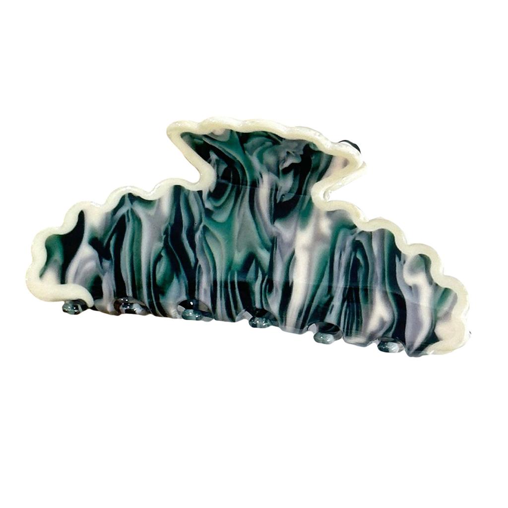 Large Hair Claw Clip Blue White Porcelain Tie Dye Pattern Lightweight Acrylic Hair Accessory 12 Color Options