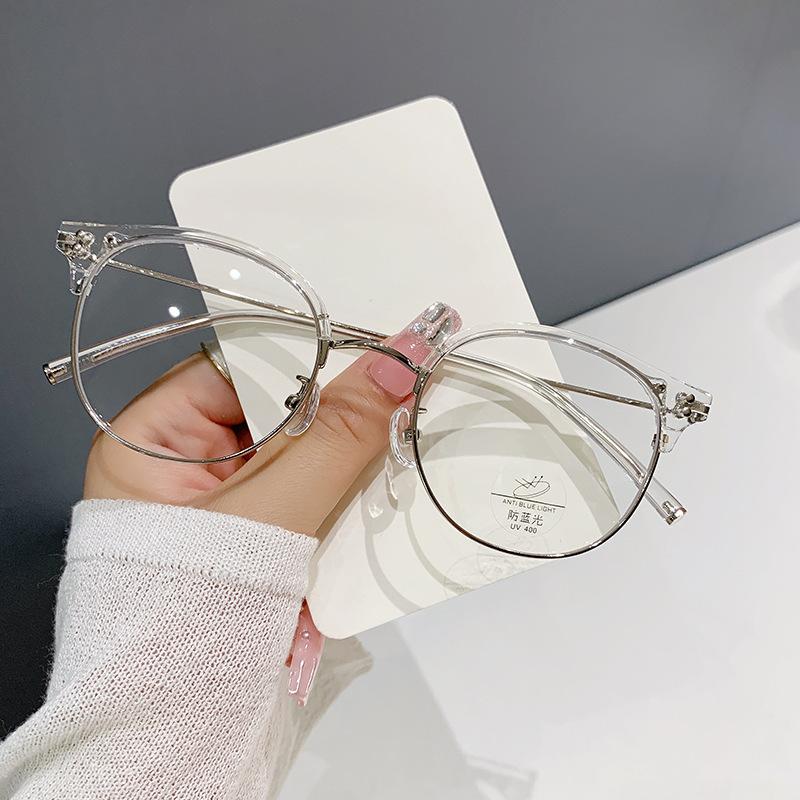 Trendy Round Optical Glasses Ladies New Blue Light Blocking Optical Spectacle Eyeglasses Men Women Half Frame Computer Eyewear