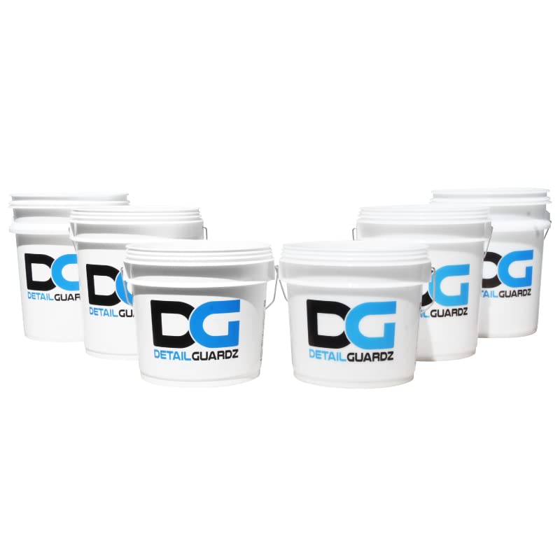 Detail Guardz Original Bucket Large Capacity 18L Clear White with Visible Water Level and Graduations Car Wash Bucket Trash Can Ideal for Storage 2.0