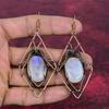 Rainbow Moonstone Earring Handmade Jewelry Copper Wire Wrapped Gemstone Earrings