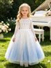 Elsa-Style Embroidered Beaded Girls' Ice Queen Dress: Birthday and Piano Performance Gown