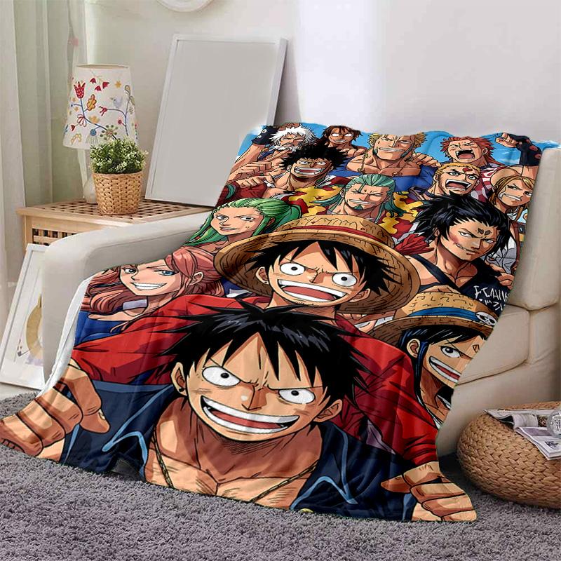 1pc One Piece Episode Blue Island Soft Throw Blanket Flannel All Season Light Weight Living Room/Bedroom Warm Blanket. M7270118