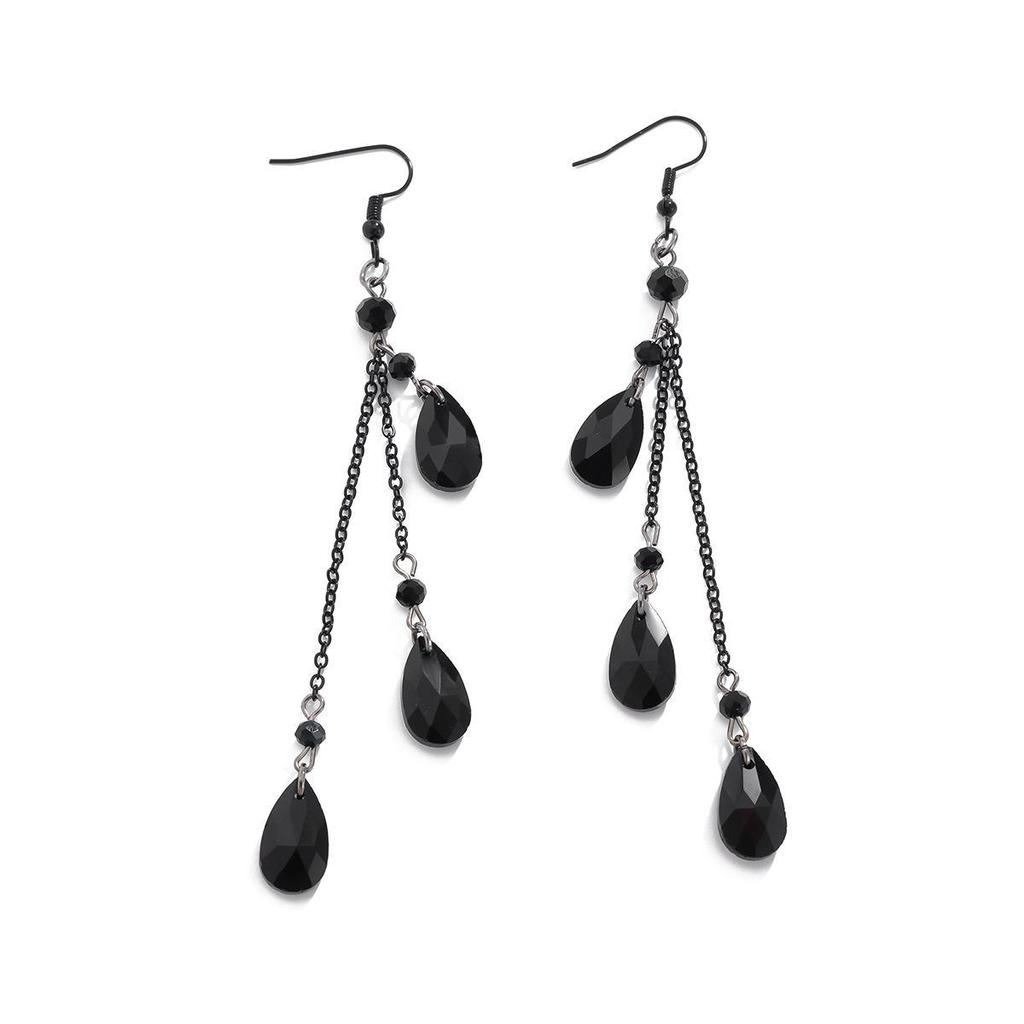 Crystal Tassel Drop Earrings - Halloween Blood Drop Design for Women