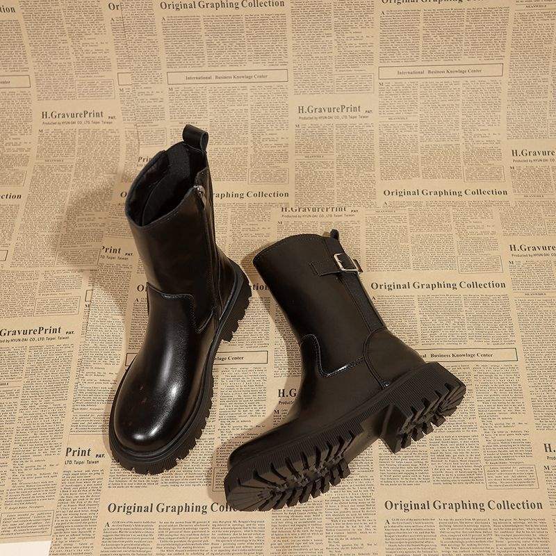 

New Chinese Chelsea Cigarette Boots Women s 2025 New Short Boots Autumn and Winter Outer Thick-soled Medium Tube Martin Boots 40