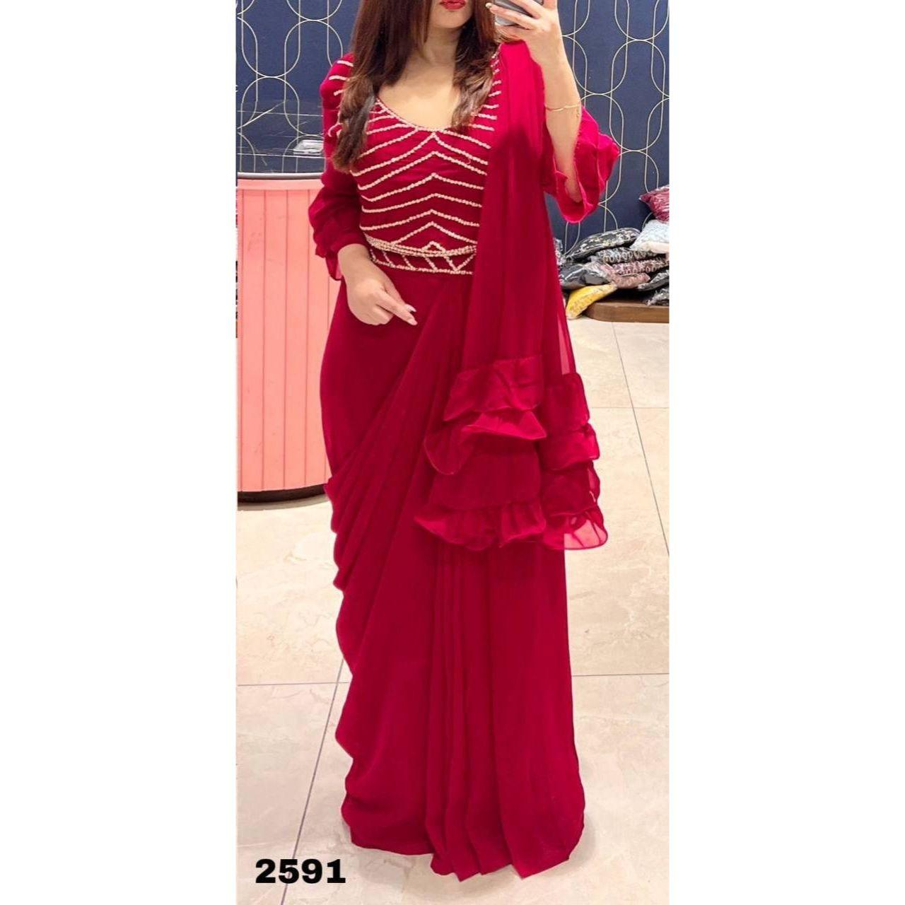 

Индийский традиционный дизайн Georgette Beautiful и Grand Beautiful Rich Pallu Saree.