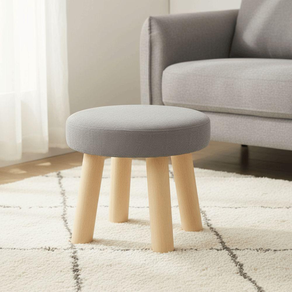 Non-Skid Solid Wood Small Foot Stool Soft Shoe Changing Chair Small Footstool Ottoman Office