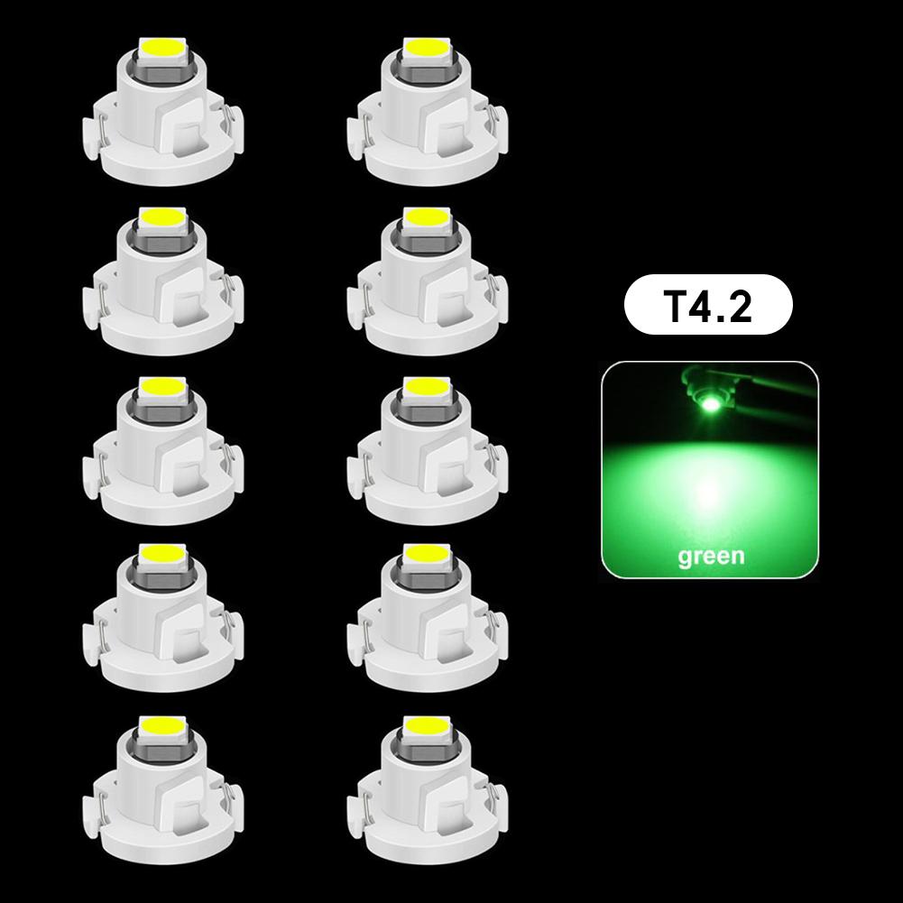 10Pcs Car Interior Indicator Lights Wedge Dashboard Warming Instrument Light T3 LED T4.2 T4.7 Led Bulb Canbus 3030SMD 12V Auto Lamp