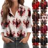 Women's Long Sleeve Button Halloween Printed Casual Shirt Top