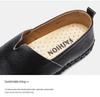 Men's Trendy European & American Slip-On Leather Casual Driving Shoes - Breathable Low-Top, Large Sizes Available