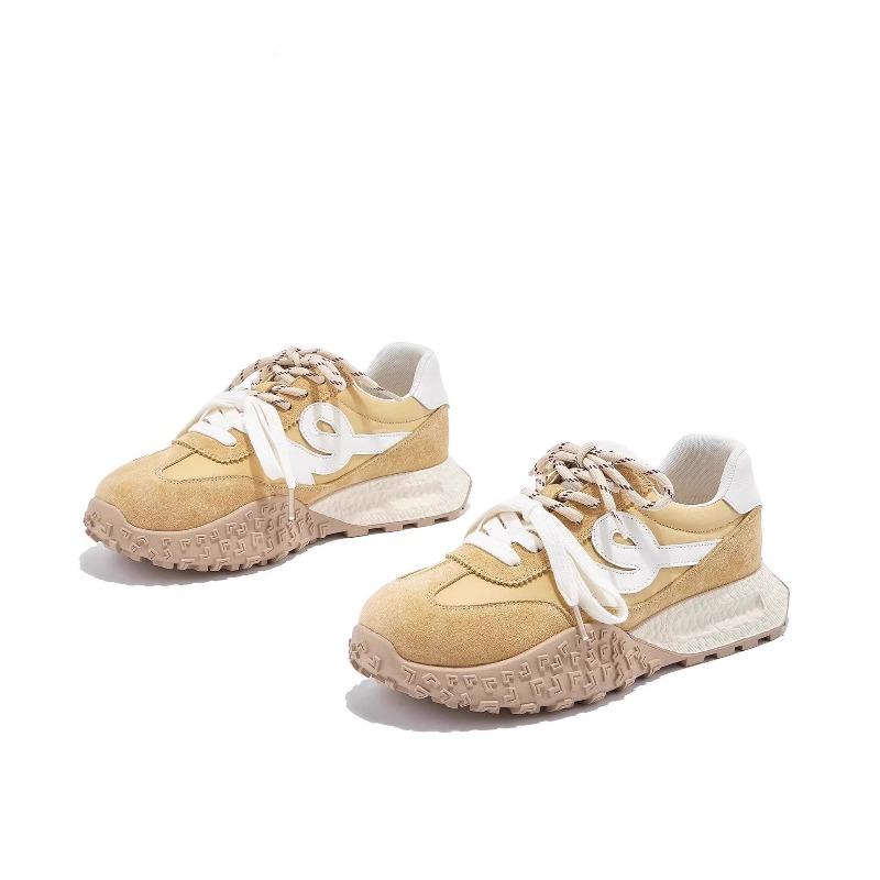 Leather Inner Heightening Women's Shoes Open Spring and Summer New Platform Casual Sports Dad Shoes