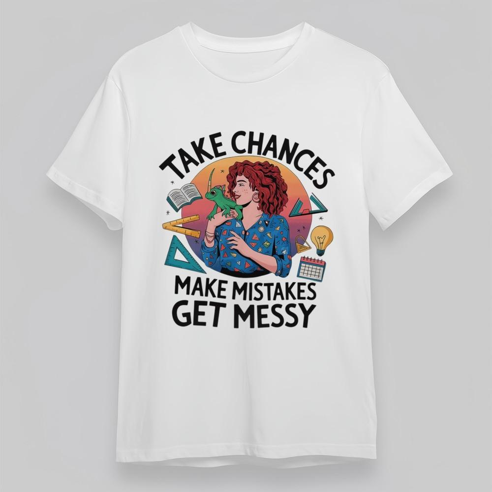 Women's Plus Size Classic T Shirt Take Chances Make Mistakes Graphic Design Tee