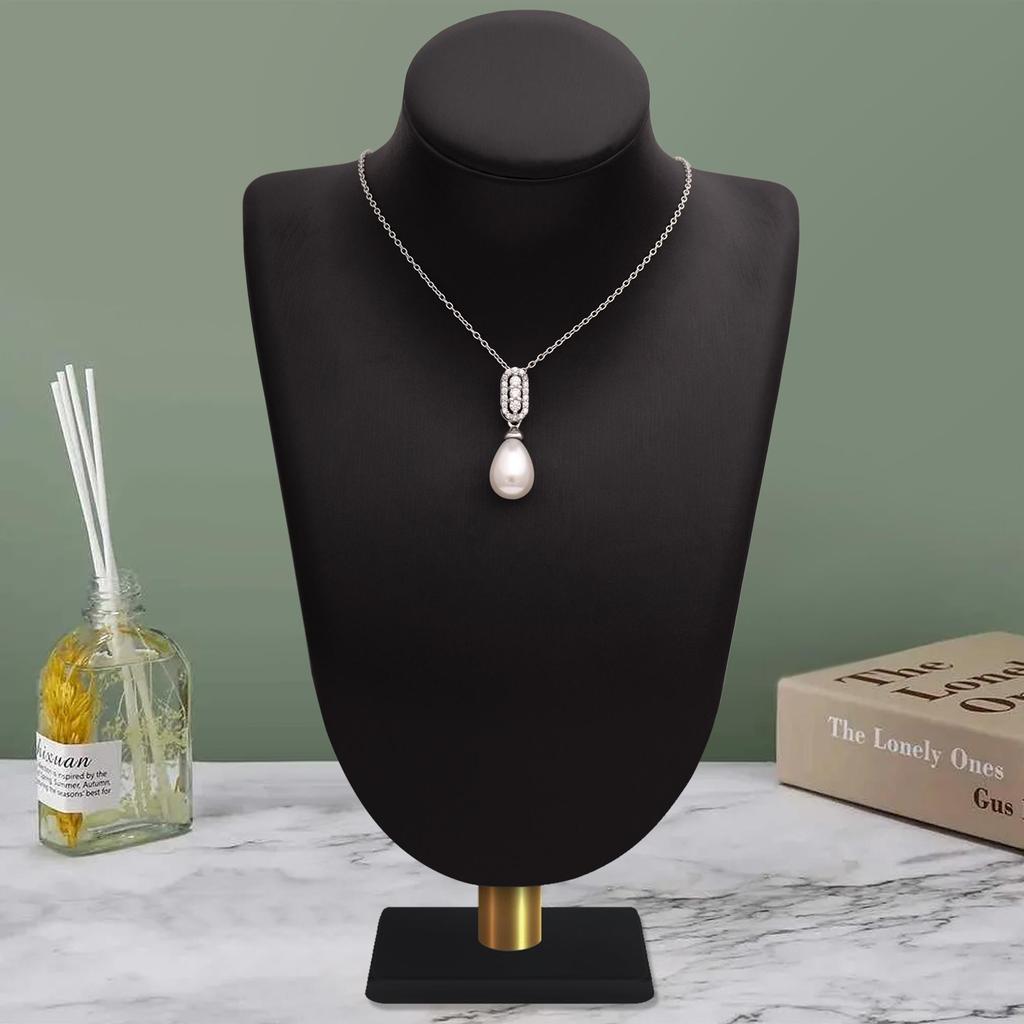 3.25 Cts Pear Shape Pearl Gemstone 925 Sterling Silver Teardrop Elegant Bridal Necklace