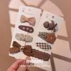 Set of 4 Milk Coffee Tone Bowknot Snap Hair Clips for Kids - Korean Style