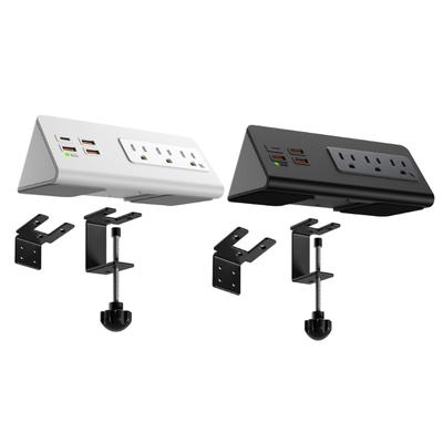 Desk Edges Mounted Power Strips with USB C Fast Charging Port and 3AC Outlets for Office Hotel Dormitory Use
