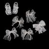 1 Pair Handmade Shoes Clip Decoration Pearl Lace Bead Chiffon Charm Bowknot Shoe Buckle Bag Pendant Shoe Accessories