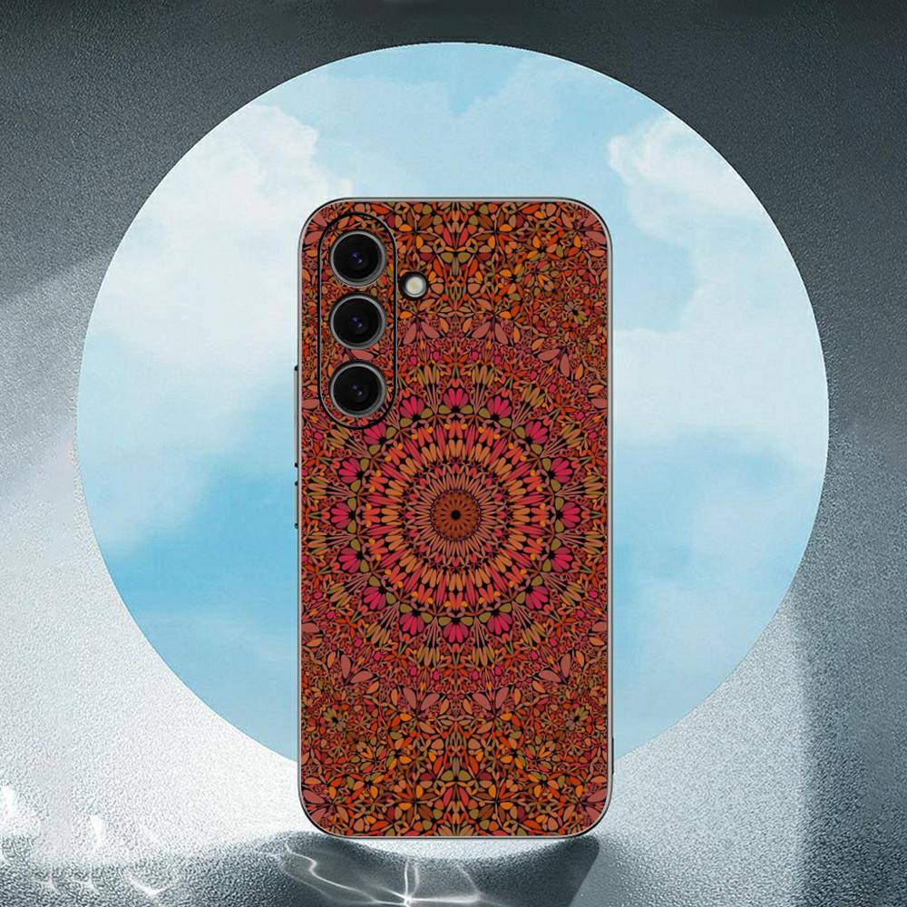 Mandala Flower Pattern Luxury Luxury Black Phone Case For Samsung Galaxy S23 S24 S25 Ultra S22 Plus S21