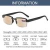 Modische braune Gläser Lesebrille Randlose Brille Herren HD Alterssichtigkeit Brille Damen Elegante Brille +1.0 bis +4.0