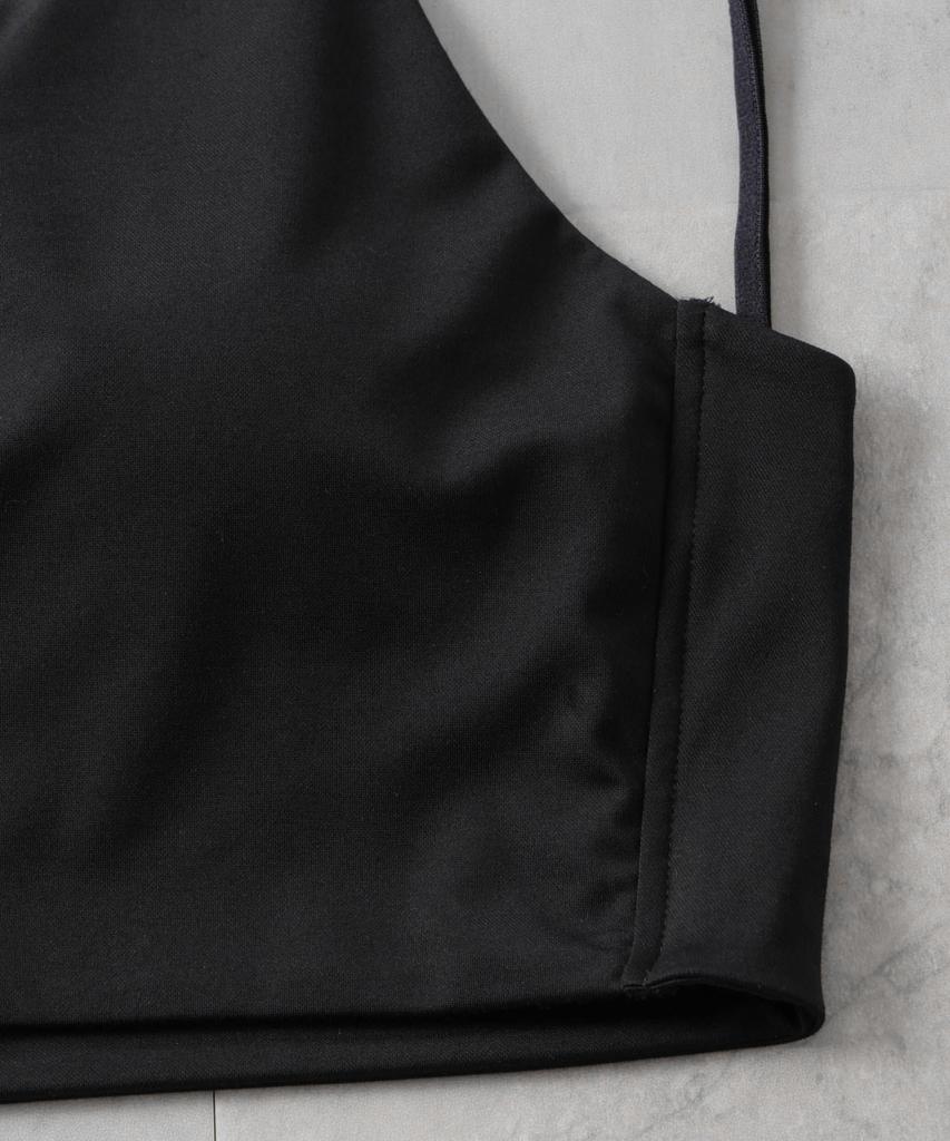 Nano Universe Stretch Punch Bra Top with Size Cups, Women's, M, 010, Black, 669-5124317