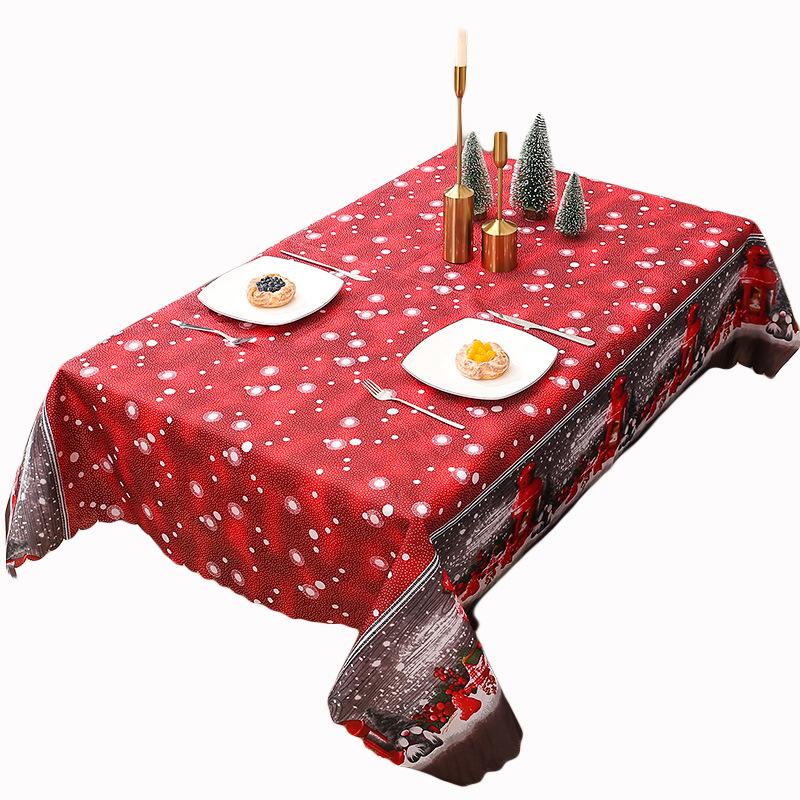 Christmas Table Runner - Rectangle Holiday Dining Table Decor, Printed Tablecloth for Xmas Party, Home Kitchen Decorations
