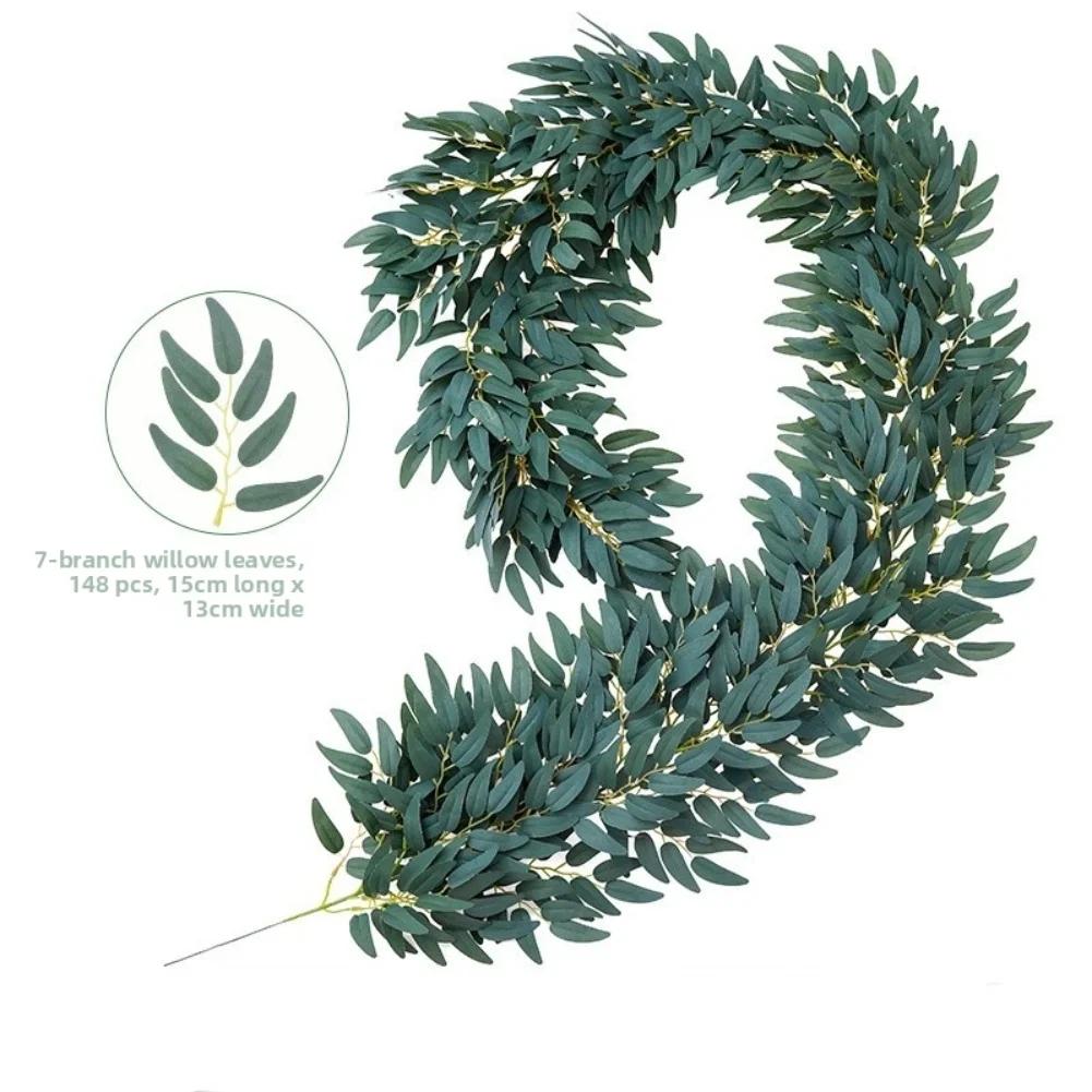 6.5ft Realistic Artificial Willow For Leaf Garland - Perfect For Weddings Perfect For Home & Holiday Decor, Wall Hanging