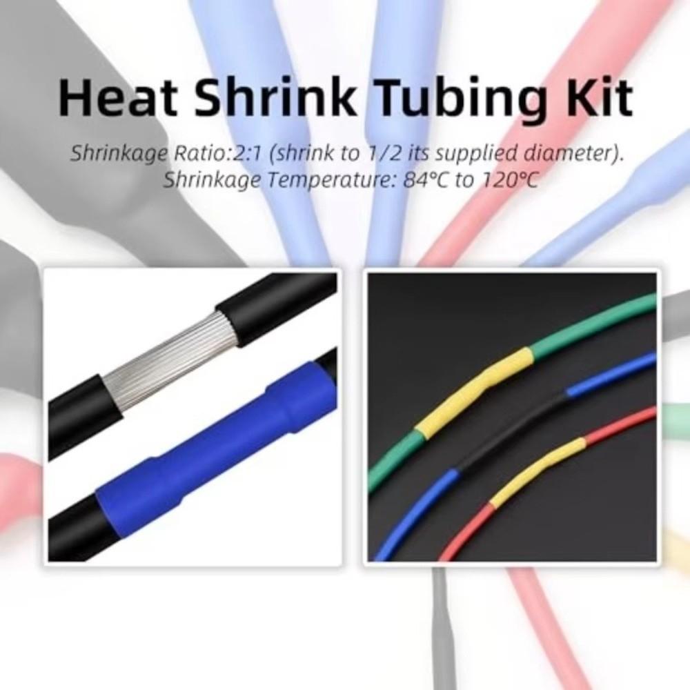 127/530Pcs Polyolefin Material Heat Shrink Tubing Sleeves Wire Shrinking Wrap  Wire Connection