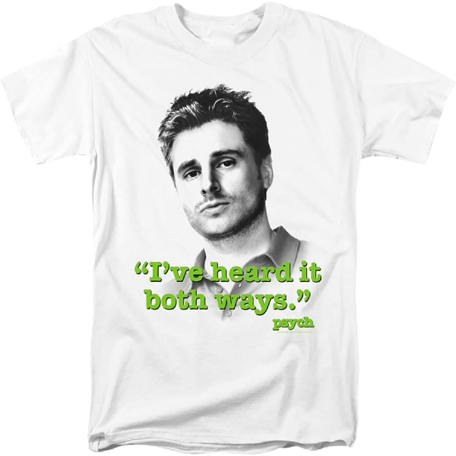Psych Detective Comedy Drama TV Series USA Both Ways Adult T-Shirt Tee(1) XXXXXL белый
