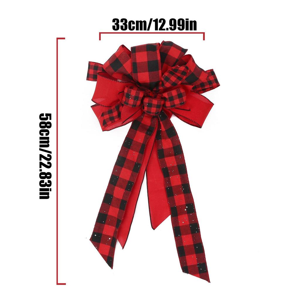 Duże kokardy na czubek choinki Dekoracja choinkowa Dekoracje sylwestrowe Kokardy ze wstążek na przyjęcie bożonarodzeniowe Kokarda lniana